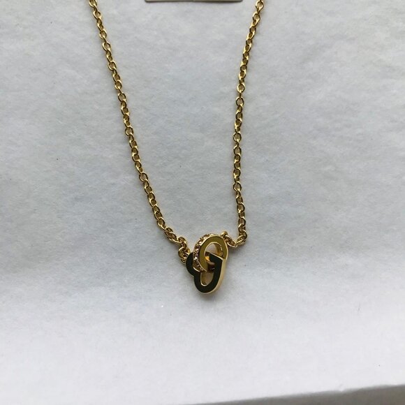 COACH HEART  SIGNATURE LONG STATION NECKLACE IN GOLD TONE 34" and Storag Bag - Picture 10 of 13